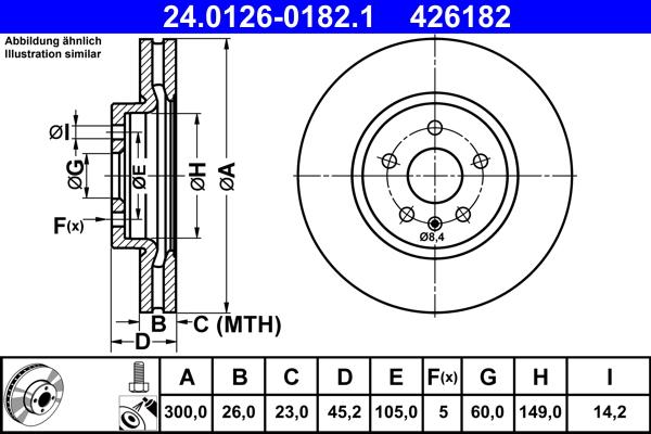 ATE 24.0126-0182.1 - Тормозной диск abcparts.ee