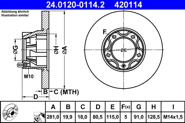 ATE 24.0120-0114.2 - Тормозной диск abcparts.ee