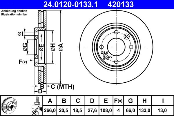 ATE 24.0120-0133.1 - Тормозной диск abcparts.ee