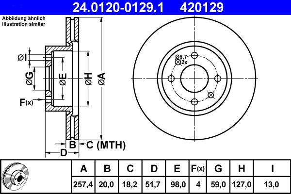 ATE 24.0120-0129.1 - Тормозной диск abcparts.ee