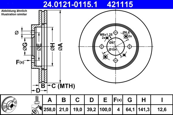 ATE 24.0121-0115.1 - Тормозной диск abcparts.ee