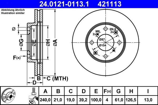 ATE 24.0121-0113.1 - Тормозной диск abcparts.ee