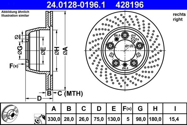 ATE 24.0128-0196.1 - Тормозной диск abcparts.ee
