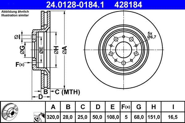 ATE 24.0128-0184.1 - Тормозной диск abcparts.ee