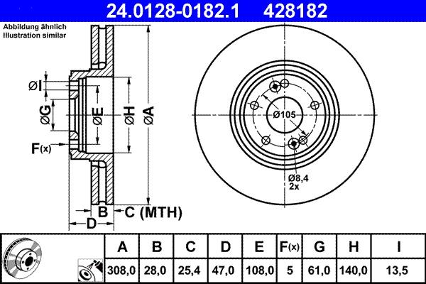ATE 24.0128-0182.1 - Тормозной диск abcparts.ee