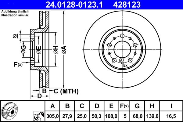 ATE 24.0128-0123.1 - Тормозной диск abcparts.ee