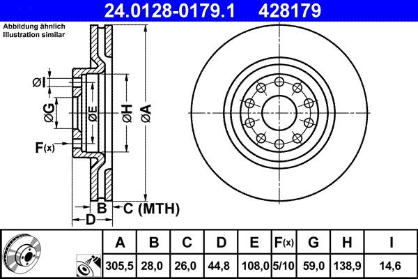 ATE 24.0128-0179.1 - Тормозной диск abcparts.ee
