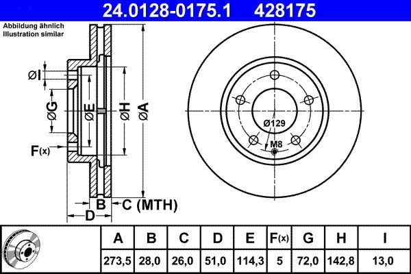 ATE 24.0128-0175.1 - Тормозной диск abcparts.ee