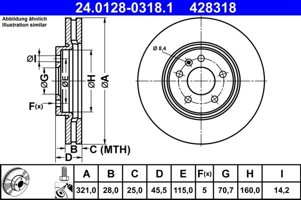 ATE 24.0128-0318.1 - Тормозной диск abcparts.ee