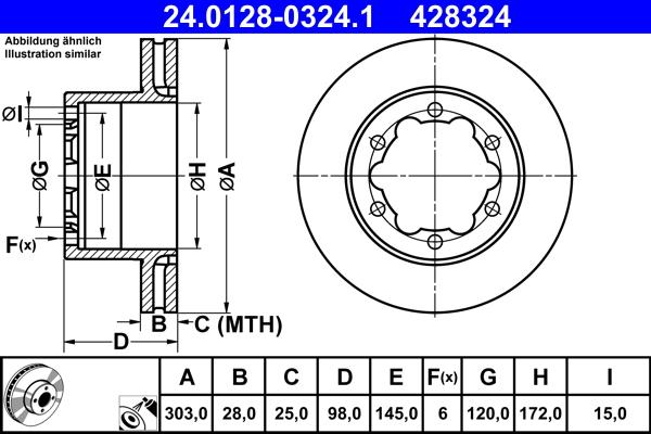 ATE 24.0128-0324.1 - Тормозной диск abcparts.ee