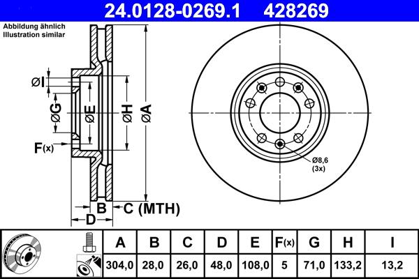 ATE 24.0128-0269.1 - Тормозной диск abcparts.ee