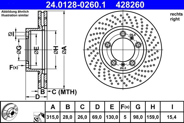 ATE 24.0128-0260.1 - Тормозной диск abcparts.ee