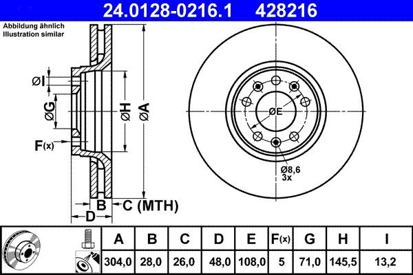 ATE 24.0128-0216.1 - Тормозной диск abcparts.ee