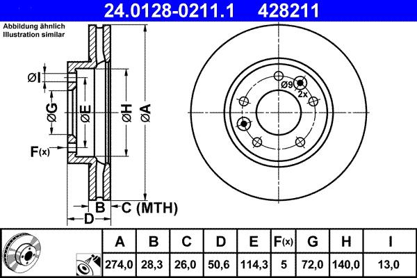 ATE 24.0128-0211.1 - Тормозной диск abcparts.ee