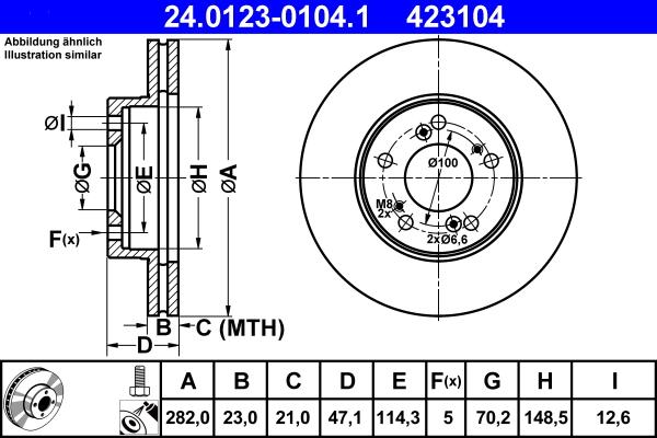 ATE 24.0123-0104.1 - Тормозной диск abcparts.ee