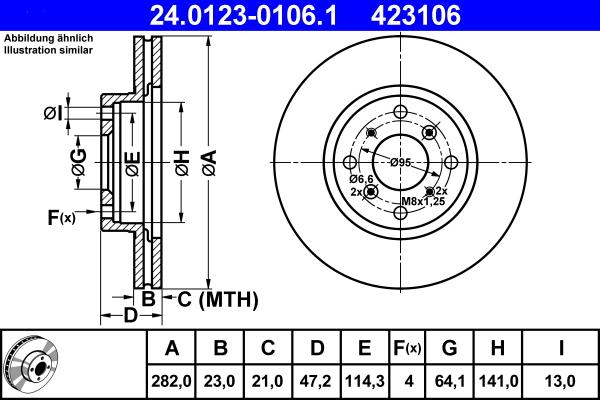 ATE 24.0123-0106.1 - Тормозной диск abcparts.ee