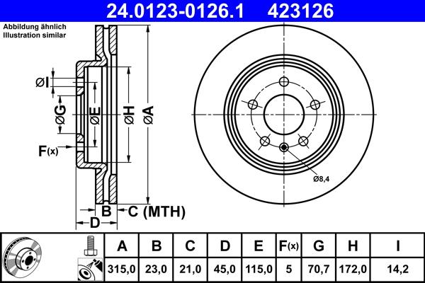 ATE 24.0123-0126.1 - Тормозной диск abcparts.ee