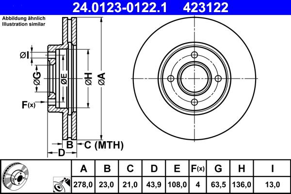 ATE 24.0123-0122.1 - Тормозной диск abcparts.ee