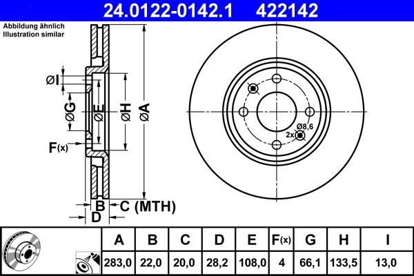 ATE 24.0122-0142.1 - Тормозной диск abcparts.ee