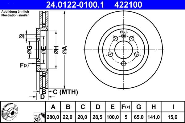 ATE 24.0122-0100.1 - Тормозной диск abcparts.ee