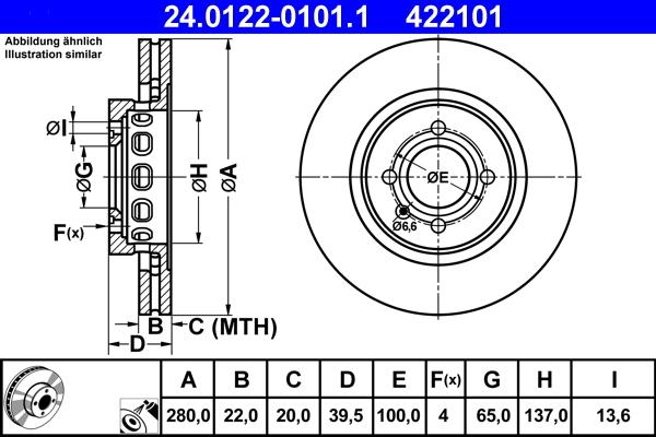 ATE 24.0122-0101.1 - Тормозной диск abcparts.ee