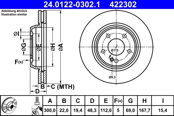 ATE 24.0122-0302.1 - Тормозной диск abcparts.ee
