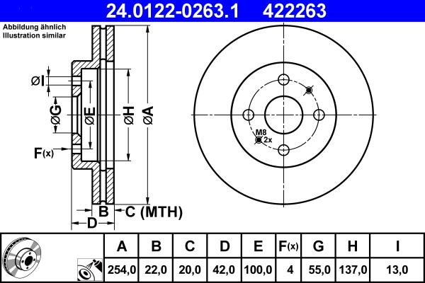 ATE 24.0122-0263.1 - Тормозной диск abcparts.ee