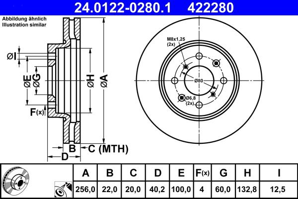 ATE 24.0122-0280.1 - Тормозной диск abcparts.ee