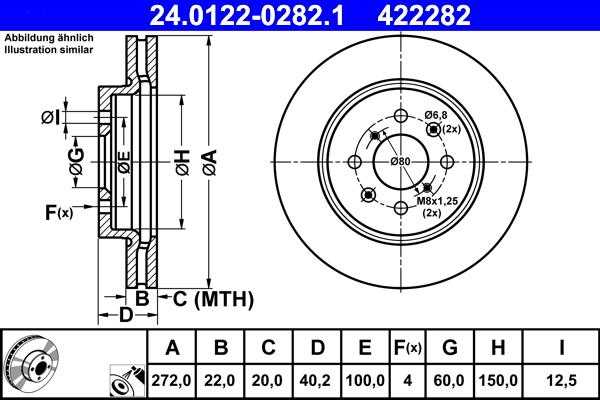 ATE 24.0122-0282.1 - Тормозной диск abcparts.ee