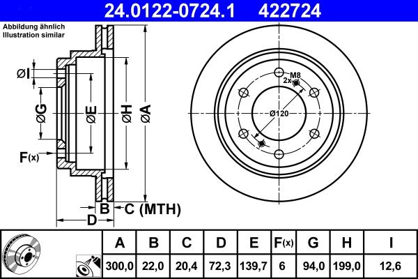 ATE 24.0122-0724.1 - Тормозной диск abcparts.ee