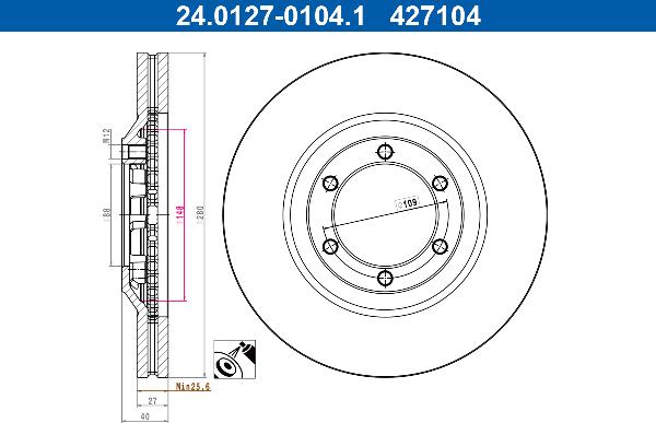 ATE 24.0127-0104.1 - Тормозной диск abcparts.ee