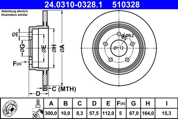 ATE 24.0310-0328.1 - Тормозной диск abcparts.ee