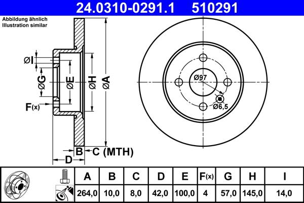 ATE 24.0310-0291.1 - Тормозной диск abcparts.ee