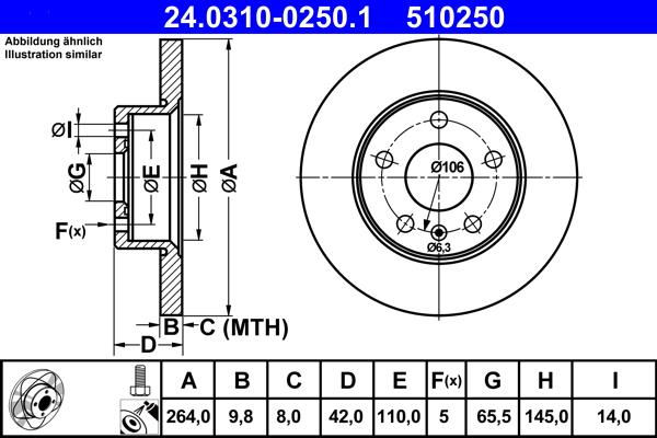 ATE 24.0310-0250.1 - Тормозной диск abcparts.ee
