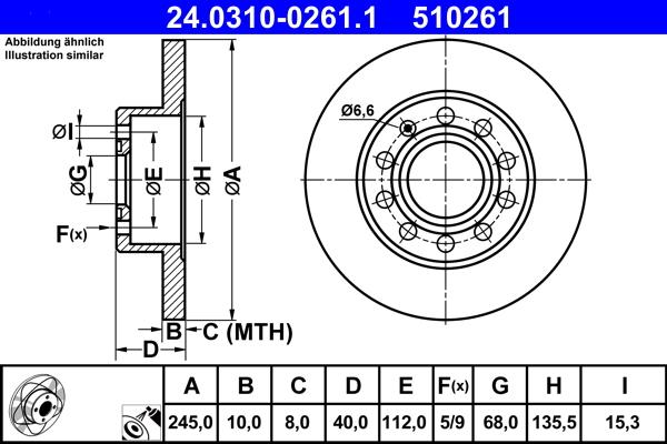 ATE 24.0310-0261.1 - Тормозной диск abcparts.ee