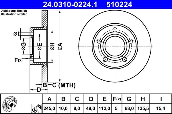 ATE 24.0310-0224.1 - Тормозной диск abcparts.ee