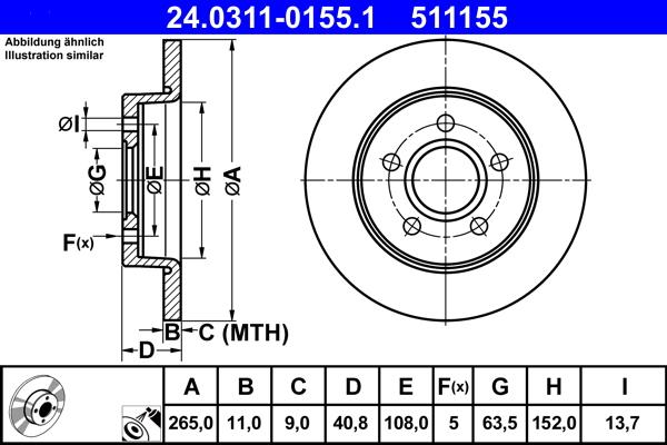 ATE 24.0311-0155.1 - Тормозной диск abcparts.ee