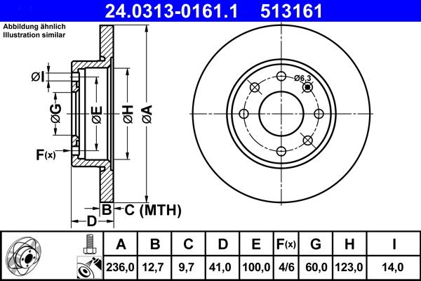 ATE 24.0313-0161.1 - Тормозной диск abcparts.ee