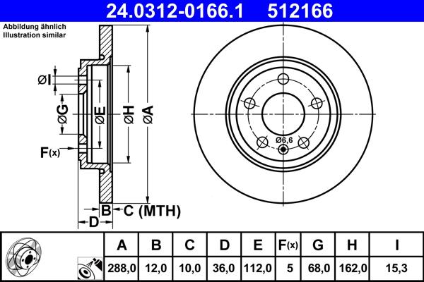 ATE 24.0312-0166.1 - Тормозной диск abcparts.ee
