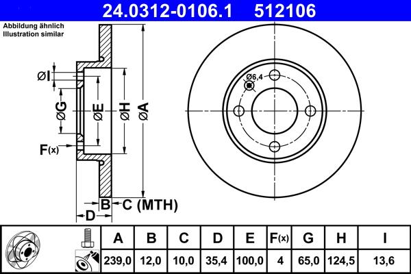 ATE 24.0312-0106.1 - Тормозной диск abcparts.ee