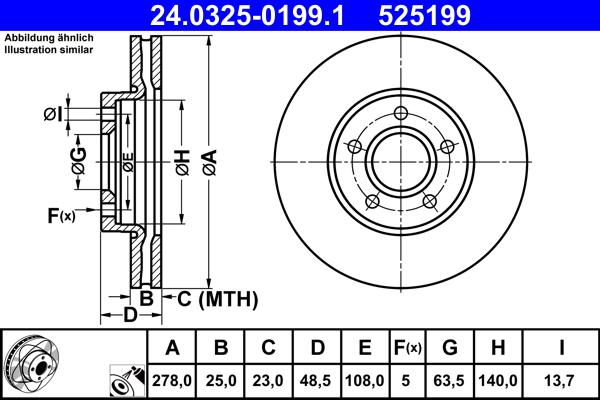 ATE 24.0325-0199.1 - Тормозной диск abcparts.ee