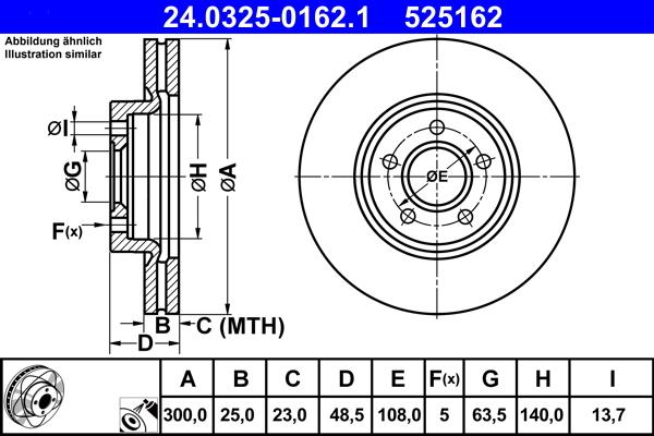 ATE 24.0325-0162.1 - Тормозной диск abcparts.ee