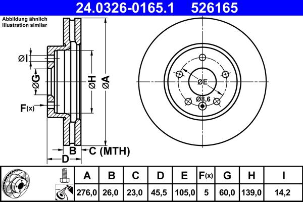 ATE 24.0326-0165.1 - Тормозной диск abcparts.ee