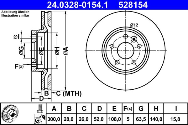 ATE 24.0328-0154.1 - Тормозной диск abcparts.ee