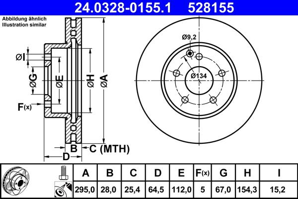 ATE 24.0328-0155.1 - Тормозной диск abcparts.ee