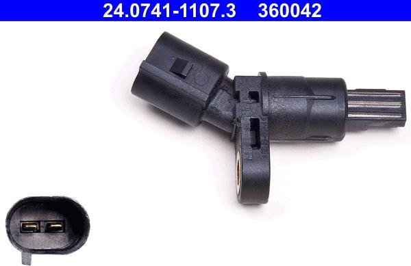 ATE 24.0741-1107.3 - ABS датчик, частота вращения колеса abcparts.ee