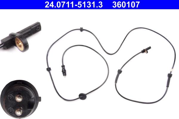 ATE 24.0711-5131.3 - ABS датчик, частота вращения колеса abcparts.ee
