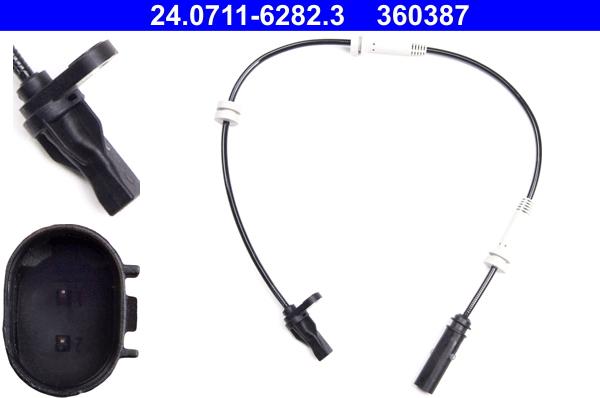 ATE 24.0711-6282.3 - ABS датчик, частота вращения колеса abcparts.ee