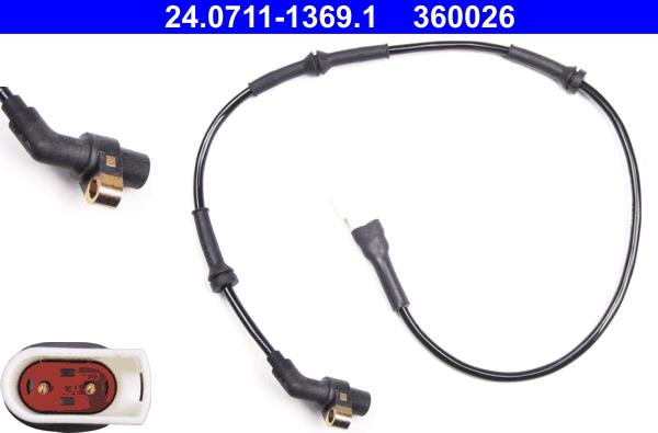 ATE 24.0711-1369.1 - ABS датчик, частота вращения колеса abcparts.ee