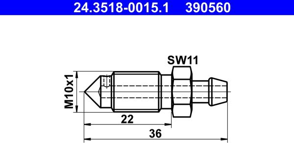 ATE 24.3518-0015.1 - Болт воздушного клапана / вентиль abcparts.ee